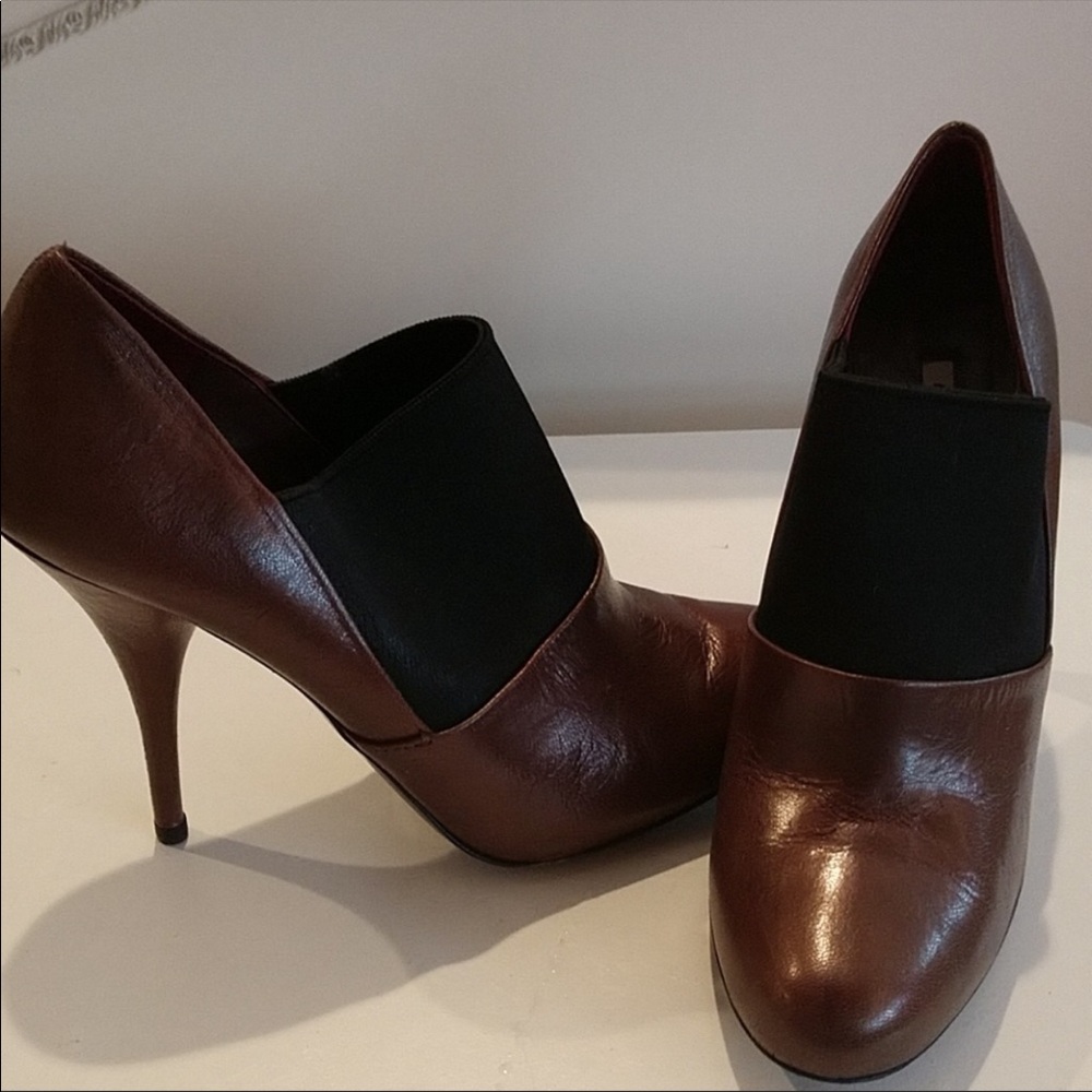 Miu Miu Brown/Bronze Leather Booties 35.5